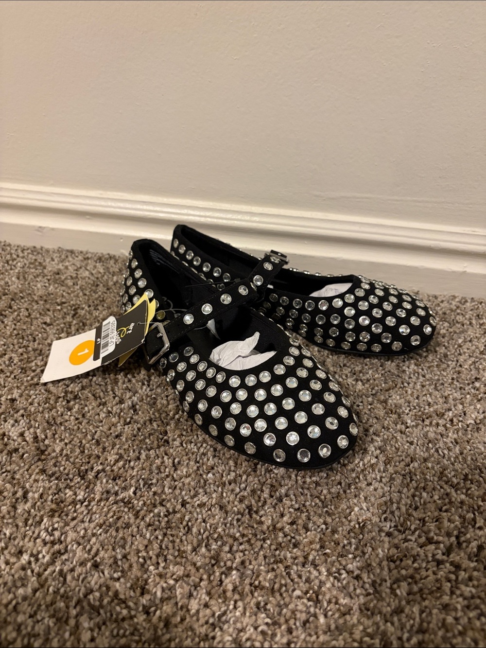 art class Black Rhinestone Mary Jane Girls' Dress Shoes